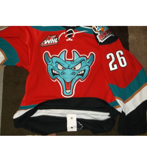 Custom WHL Kelowna Rockets 2010 Pres Cole Linaker Alternate Hockey Jersey Red